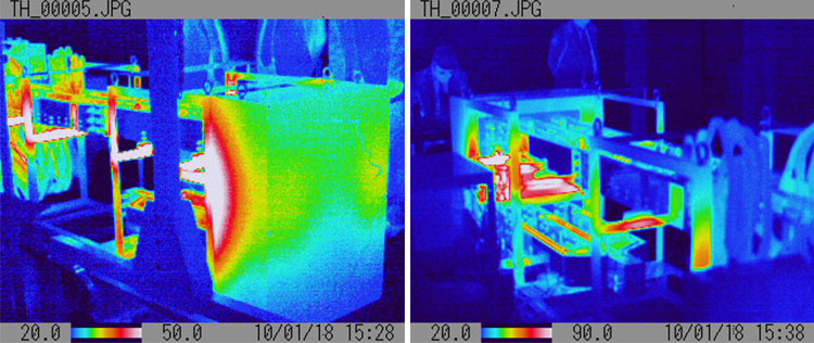 大電流通電時のサーモカメラ